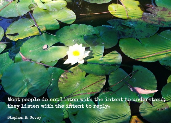photo of lily pads with listening skills quote | Dianna Bonny Photography